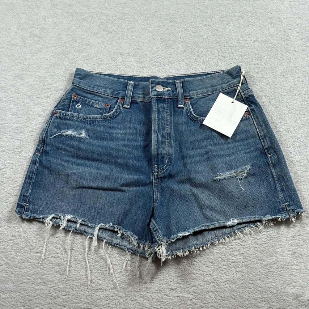 Etica Fern High Rise Short Cimarron Distressed Denim Cut Offs Size 28